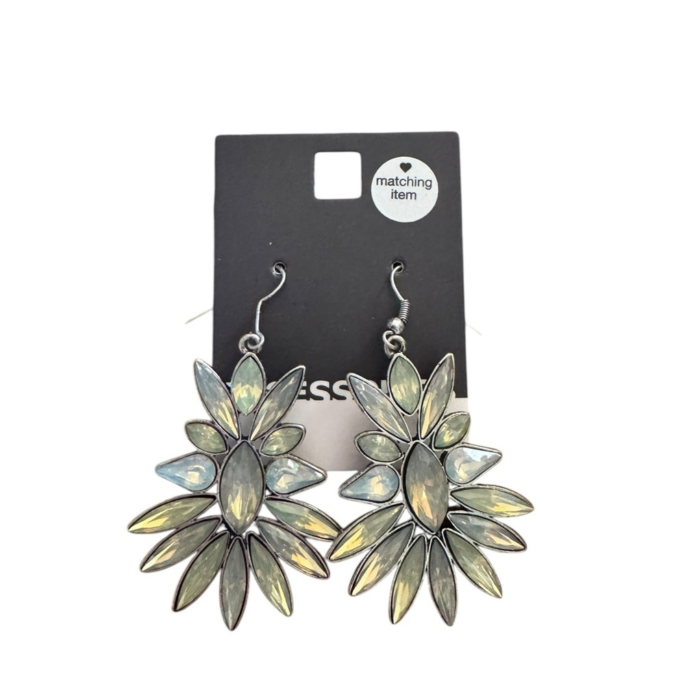 Elegant Silver and Gold Earrings Starburst Y2K 90s Retro Fashion Costume